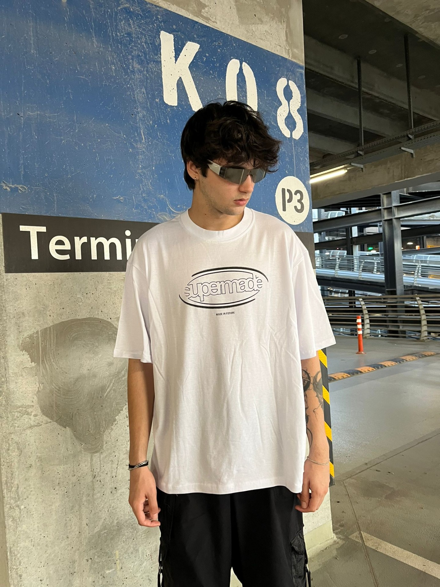 Super Made İn Future White Oversize Tshirt