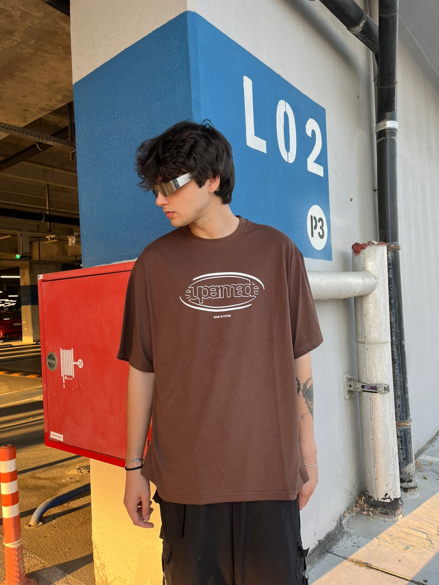 Super Made İn Future Brown Oversize Tshirt