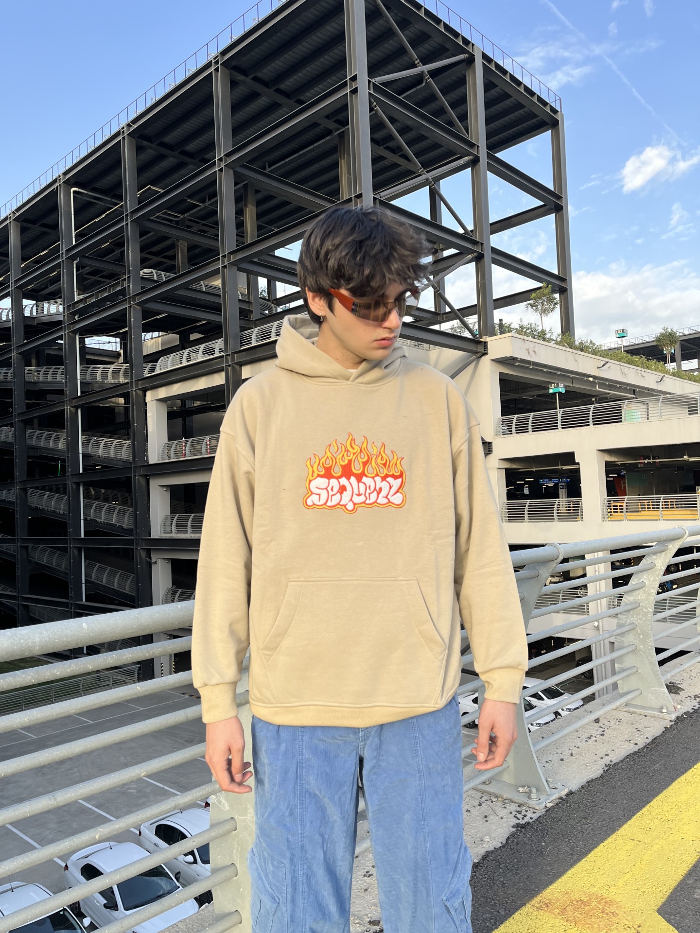 Mhl Fire Detail Beigie Premium Hoodie