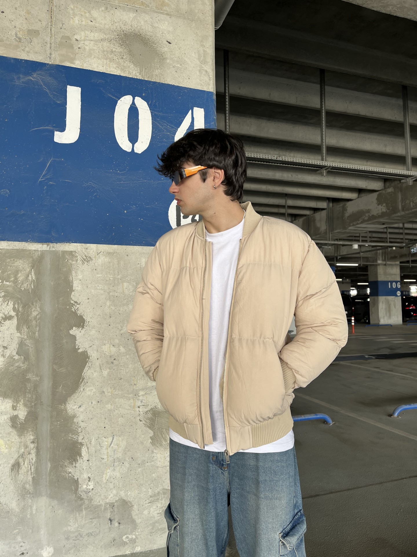 Basic Bej Şişme Mont