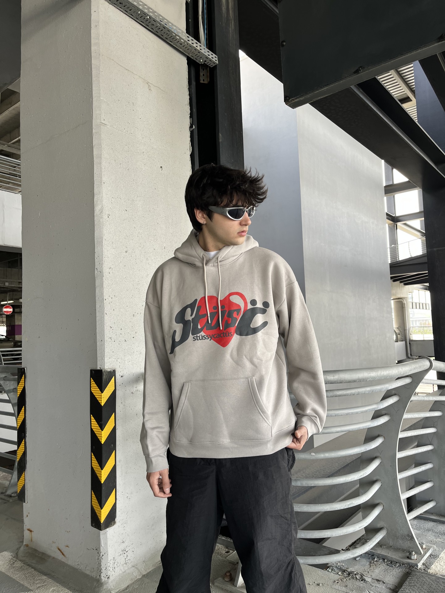 Cactüs Love Antrasit Oversize Hoodie