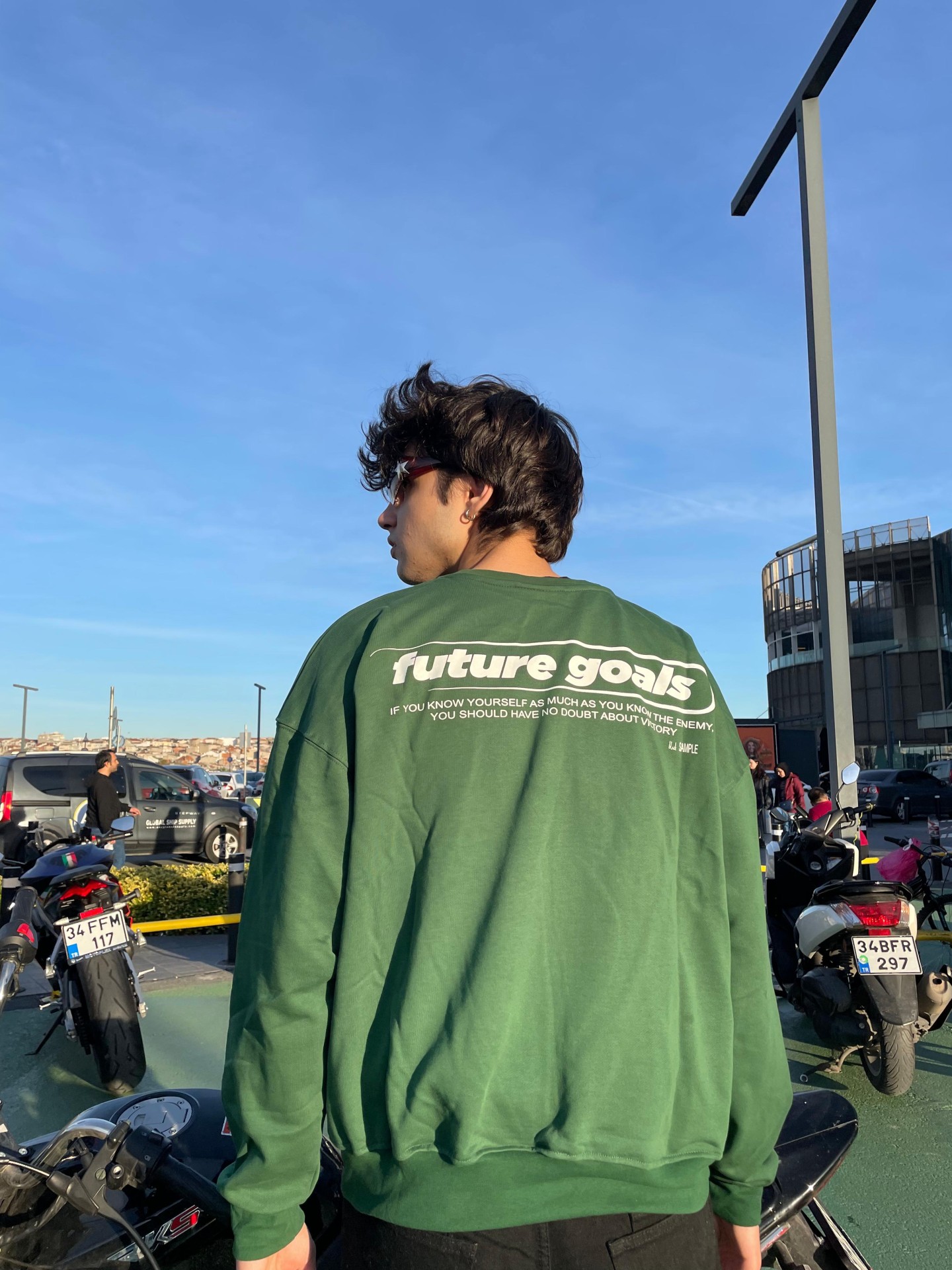 Future Goals Print Green Sweatshirts 