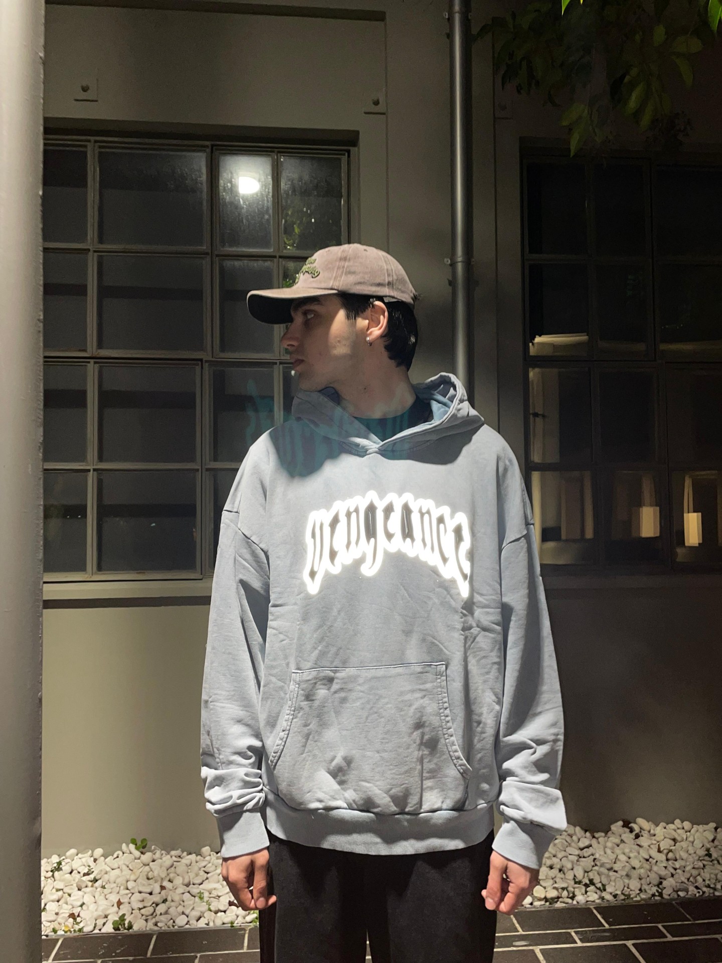 Vengeance Reflektörlü Acid Wash Hoodie