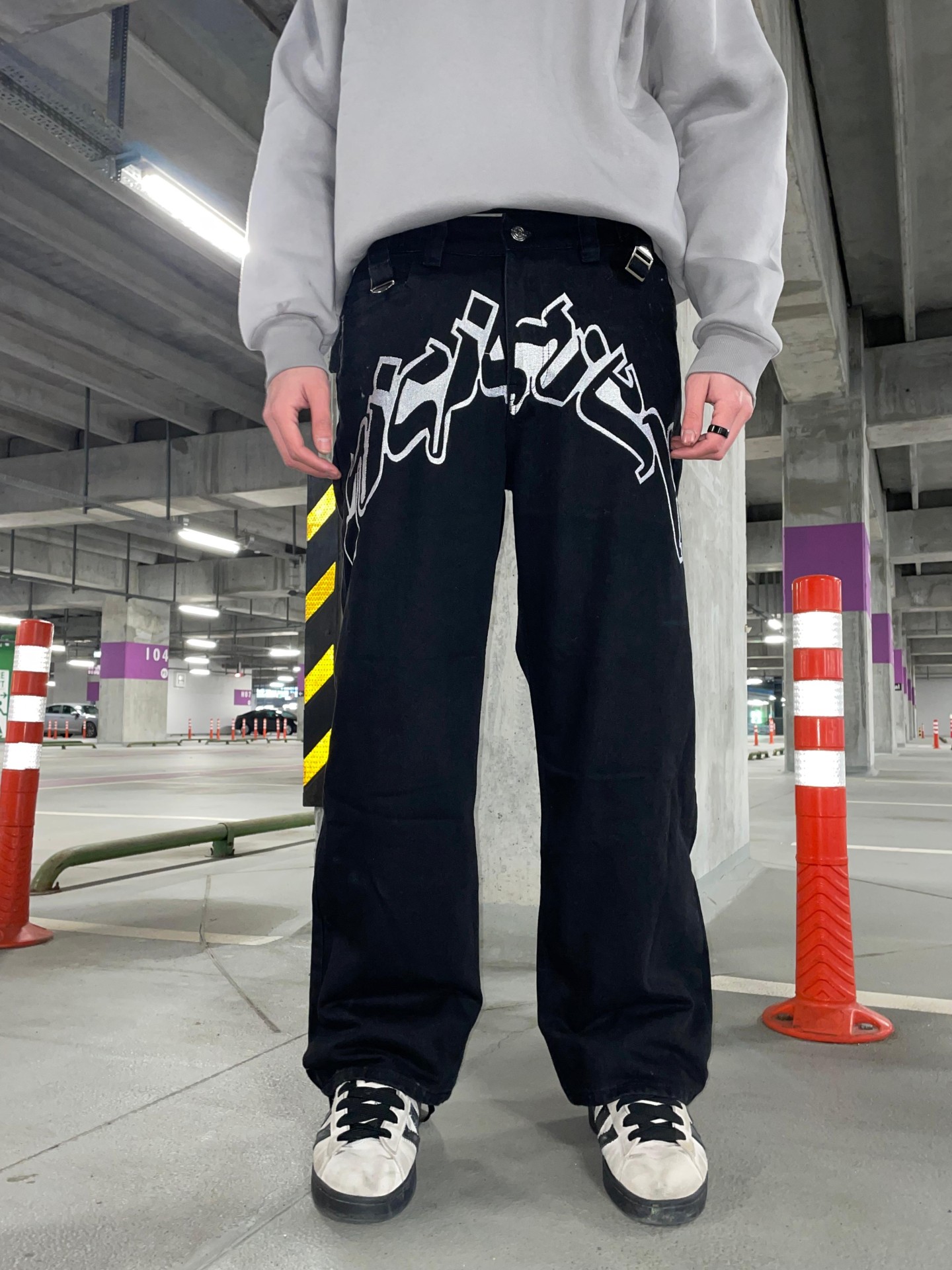 Vicinty Future Nakış Detay Premium Baggy Dark Pantolon	