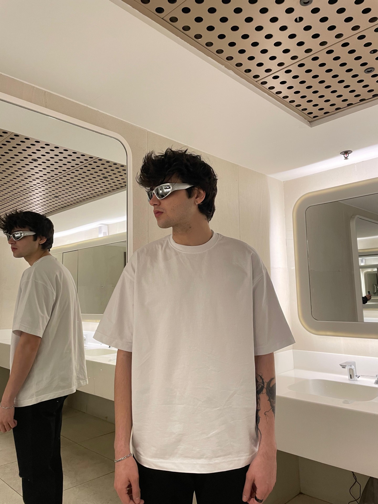 Beyaz Basic Oversize T-Shirt 