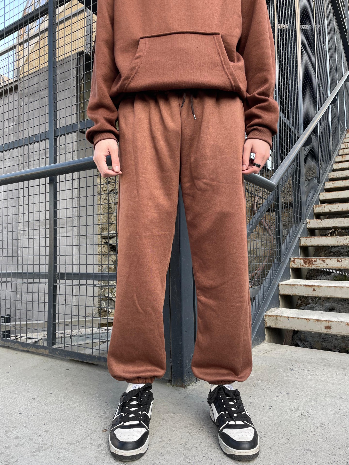 Brown Basic Oversize Eşofman 