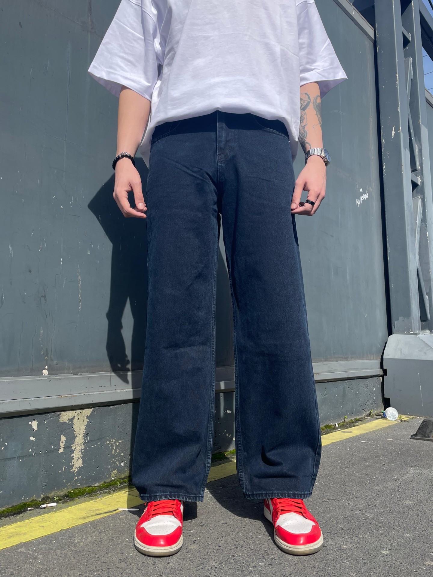 Street Style Dark Blue Baggy Jean 