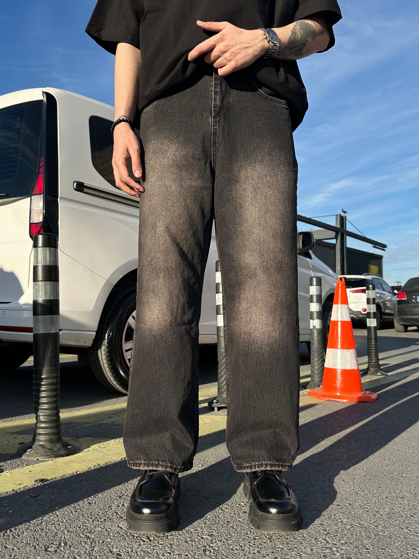 Double Acid Wash Baggy Pantolon