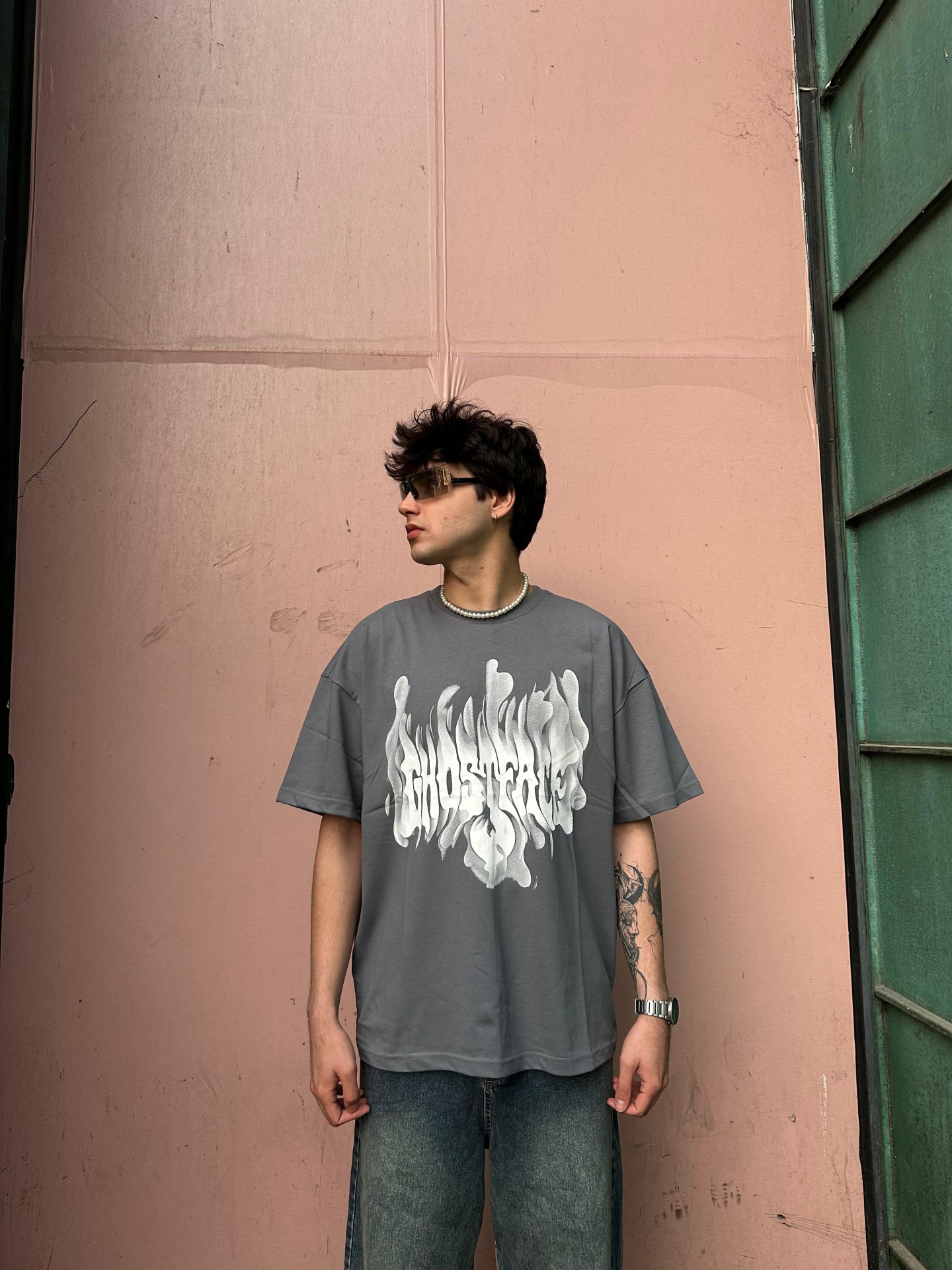 Ghost Face Cloud Melling Füme Tshirt