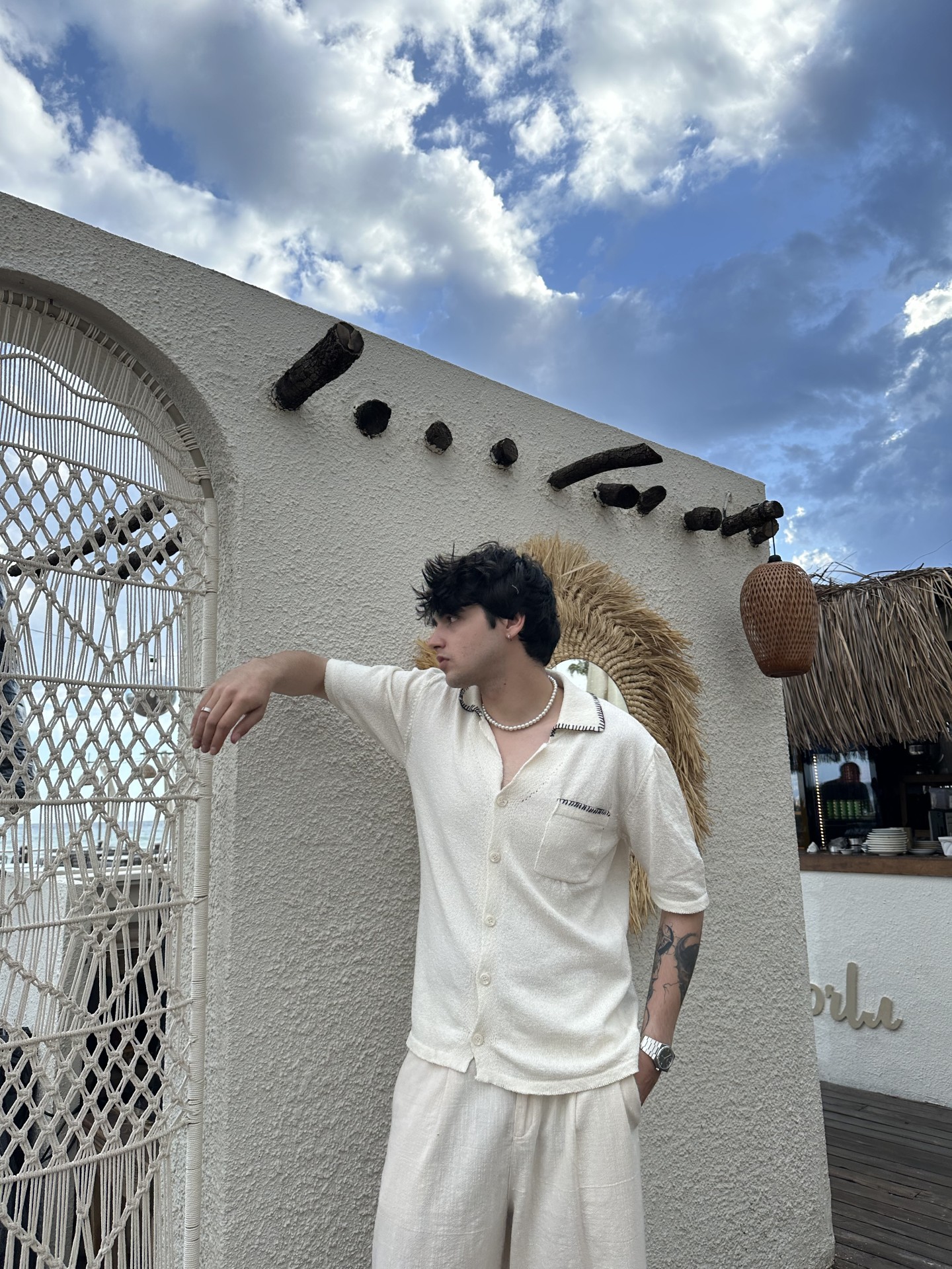 Linen Collection Ters Dikiş Bej Gömlek 