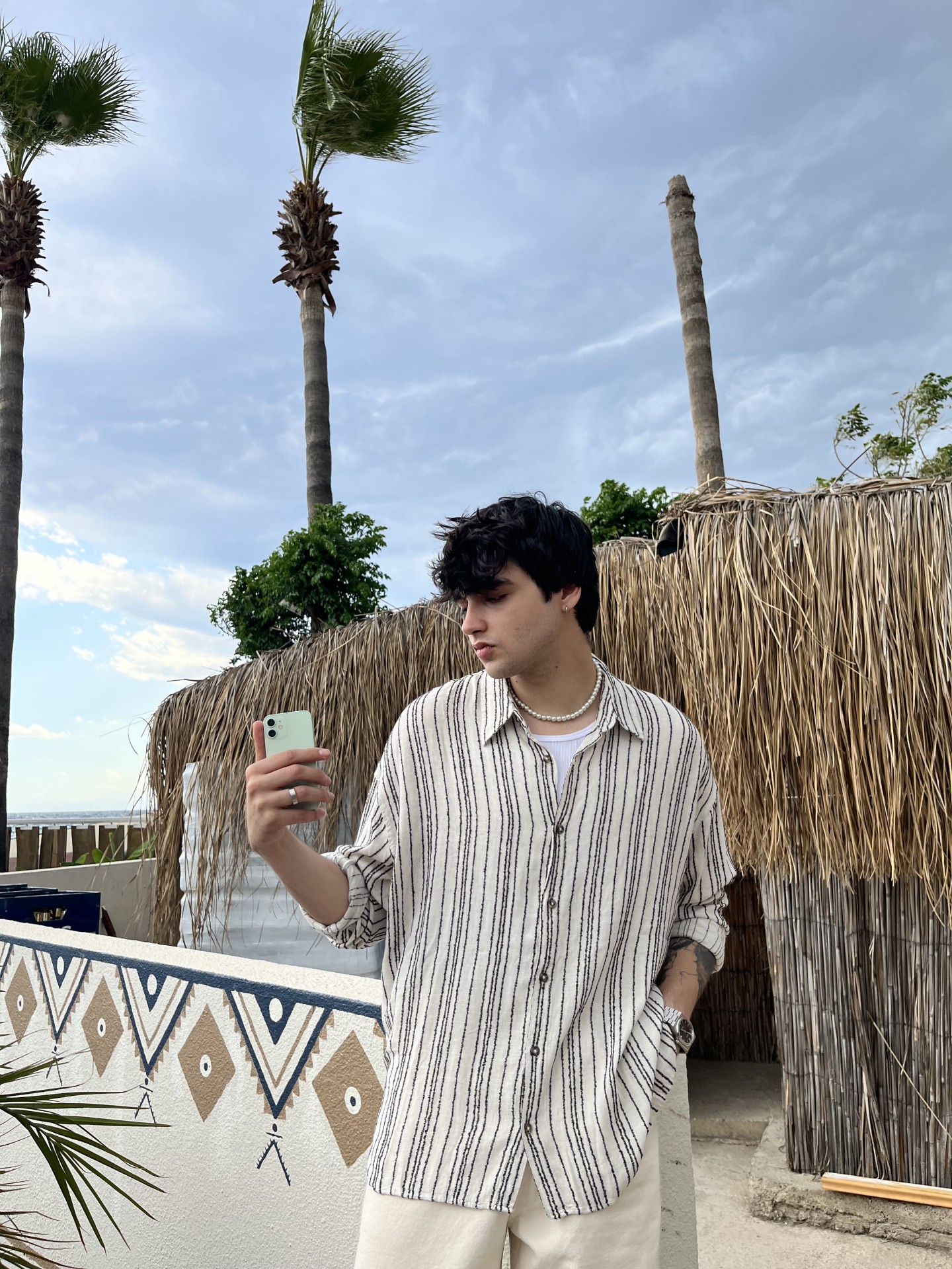 Old Money Milano Siyah Çizgili Gömlek 