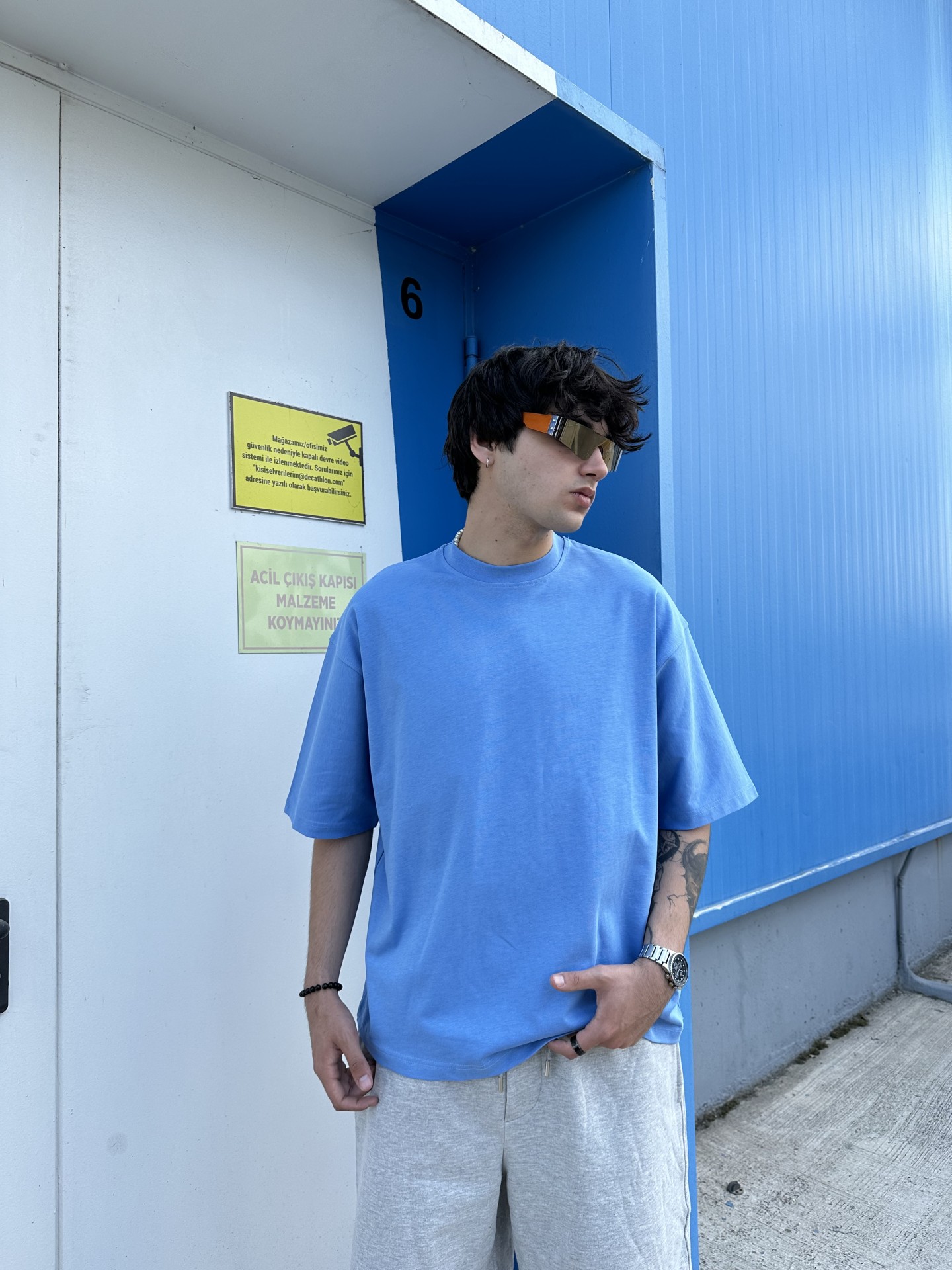 Bebek Mavisi Basic Oversize Tshirt 