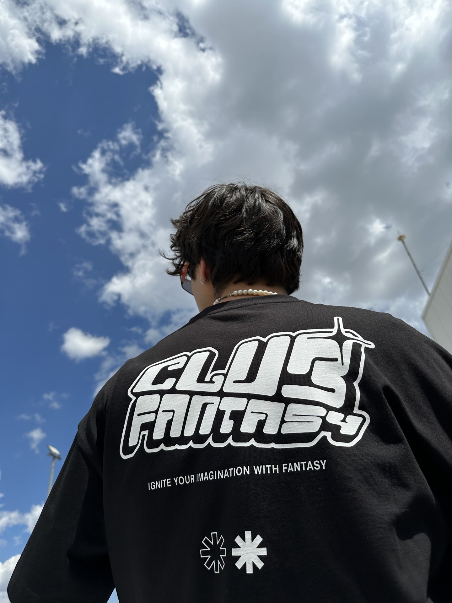 Club Fantazy Print Siyah Tshirt