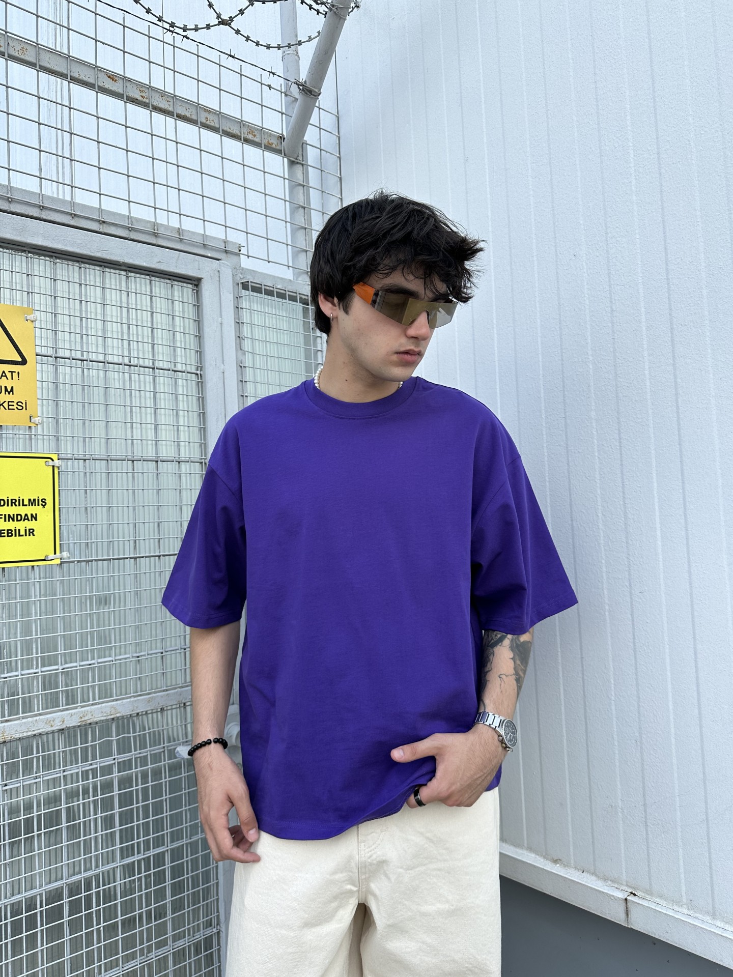 Purple Basic Oversize Tshirt 