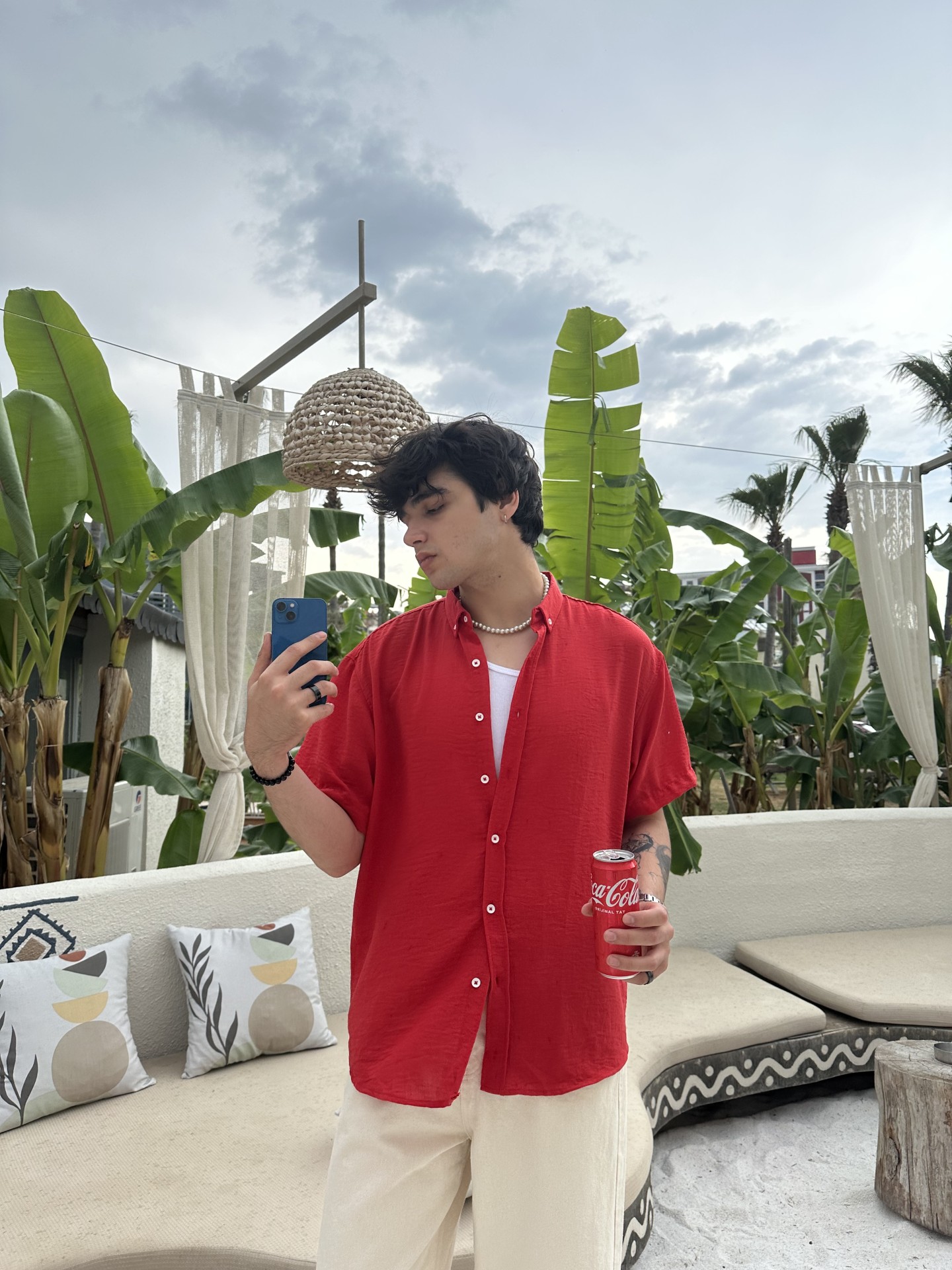 Old Money Kırmızı Kısa Kollu Gömlek 