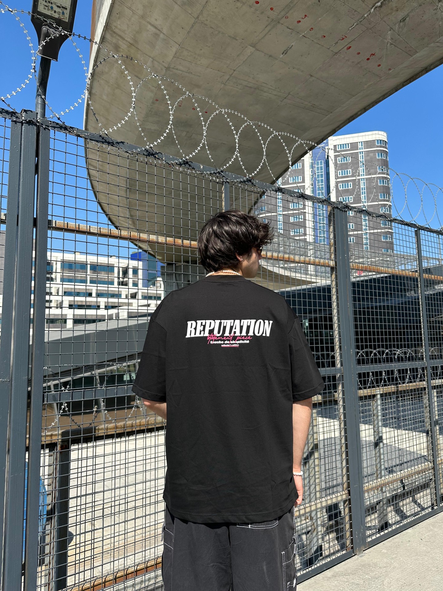 Reputation Print Black Oversize T-shirt 