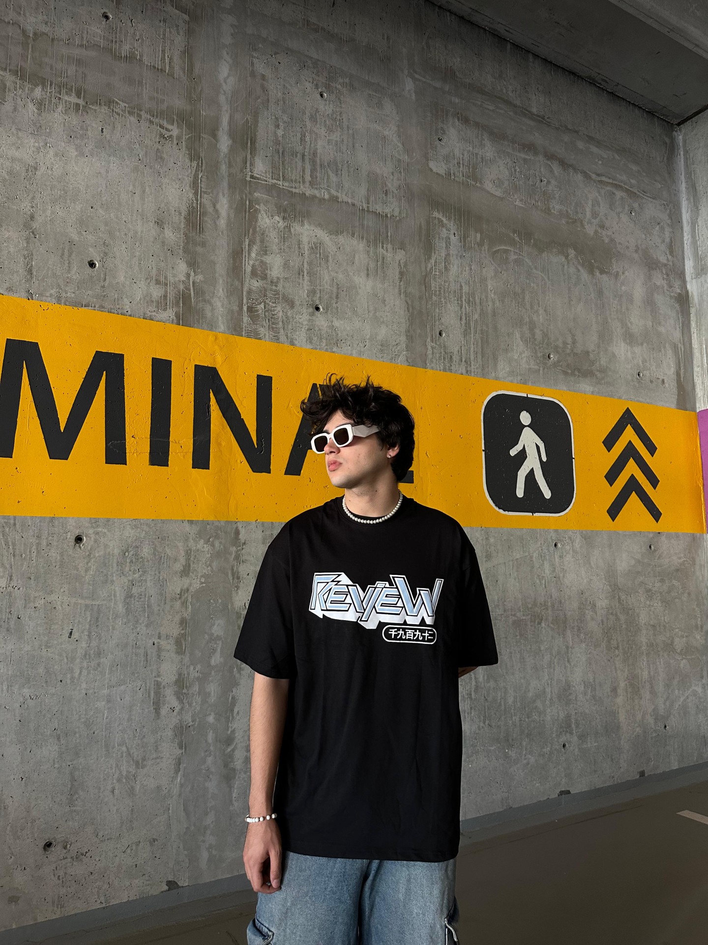 Review Blue Print Black T-shirt 