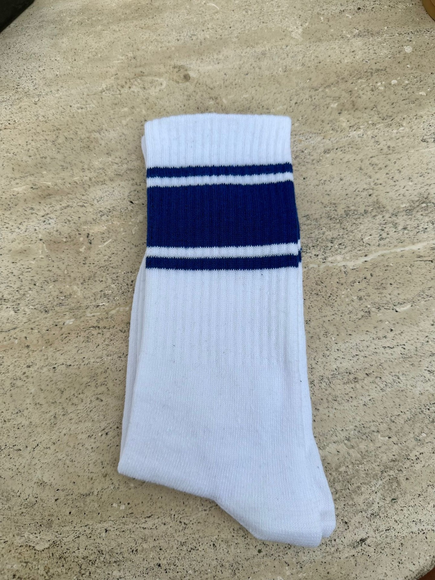 Uzun Çizgili Lacivert Çorap