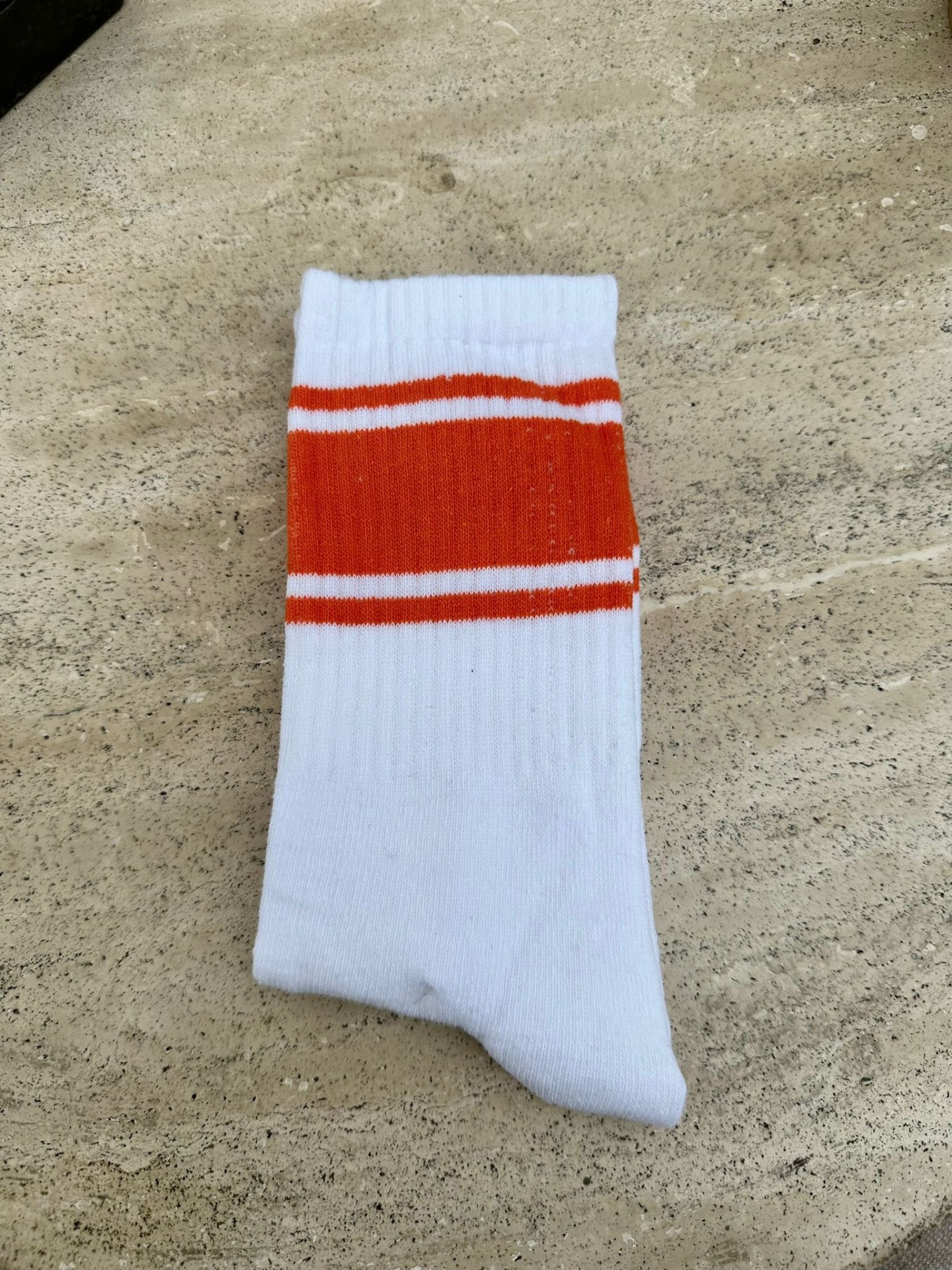 Uzun Çizgili Turuncu Çorap