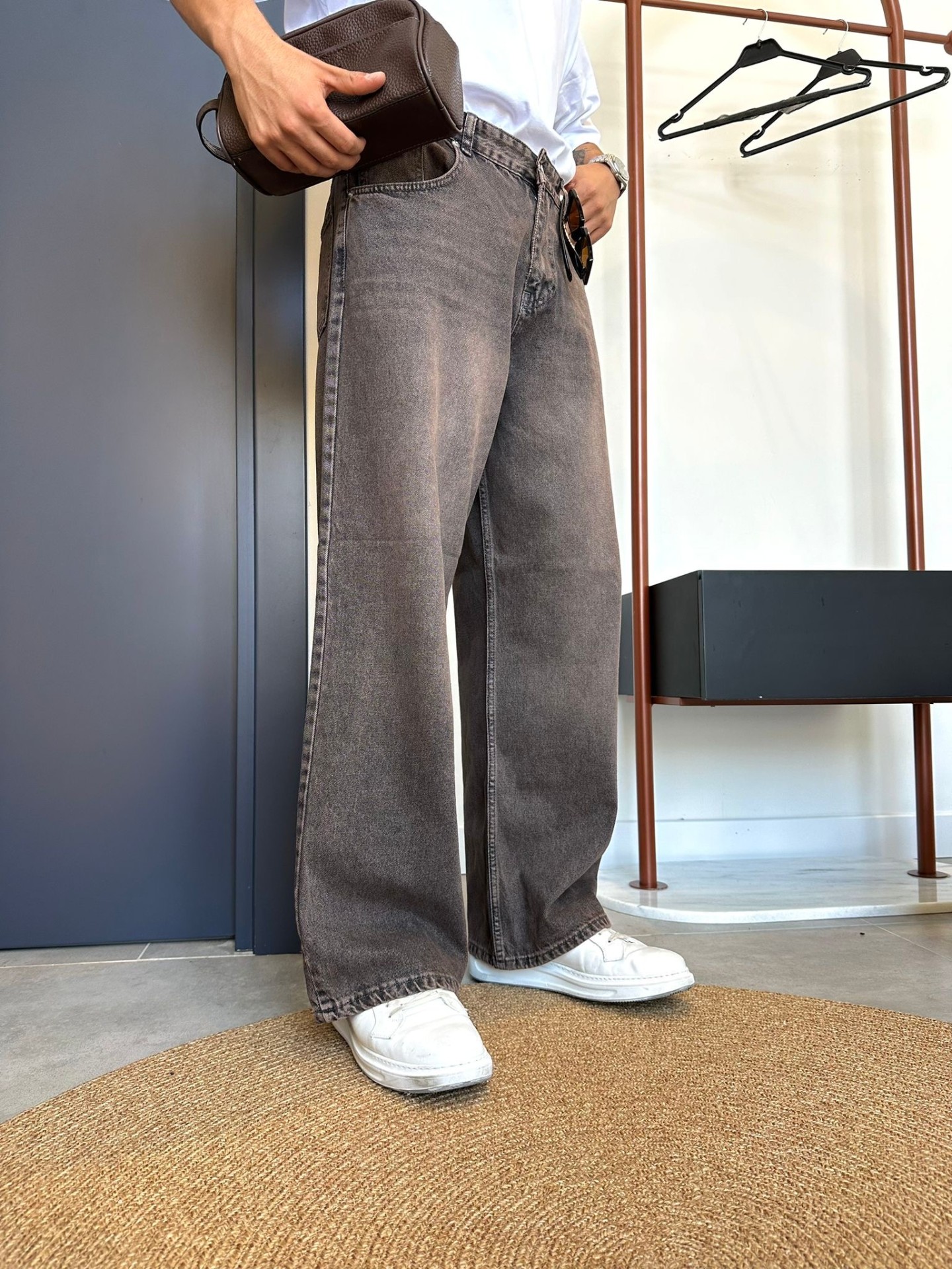 Brown Washed Premium Baggy Jean