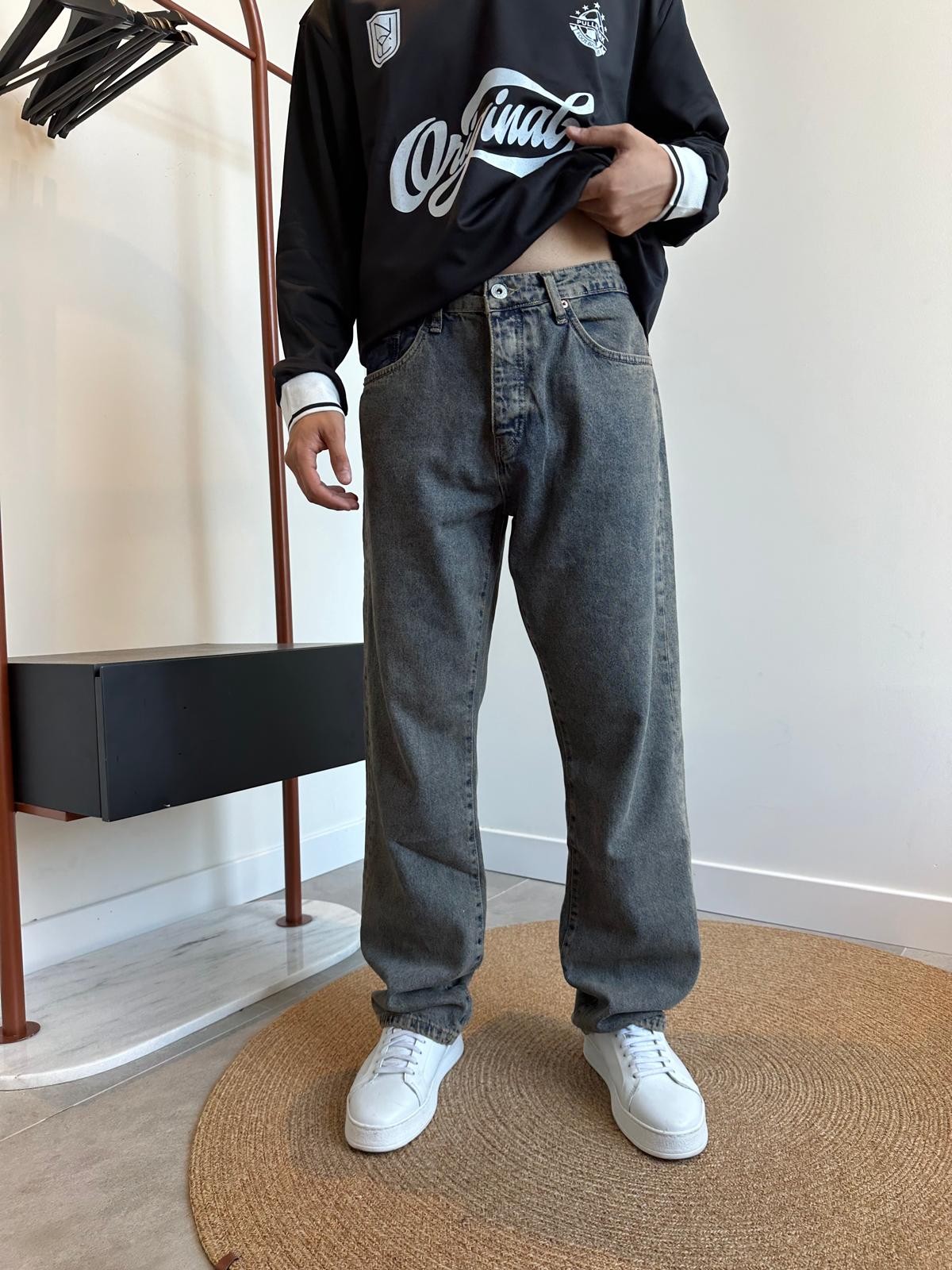 Grj Style Washed Green Baggy Jean