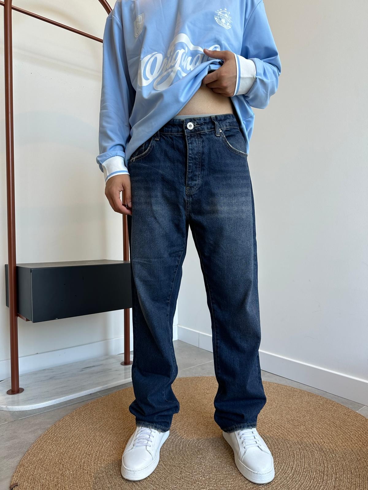 Grj Style Washed Navy Baggy Jean