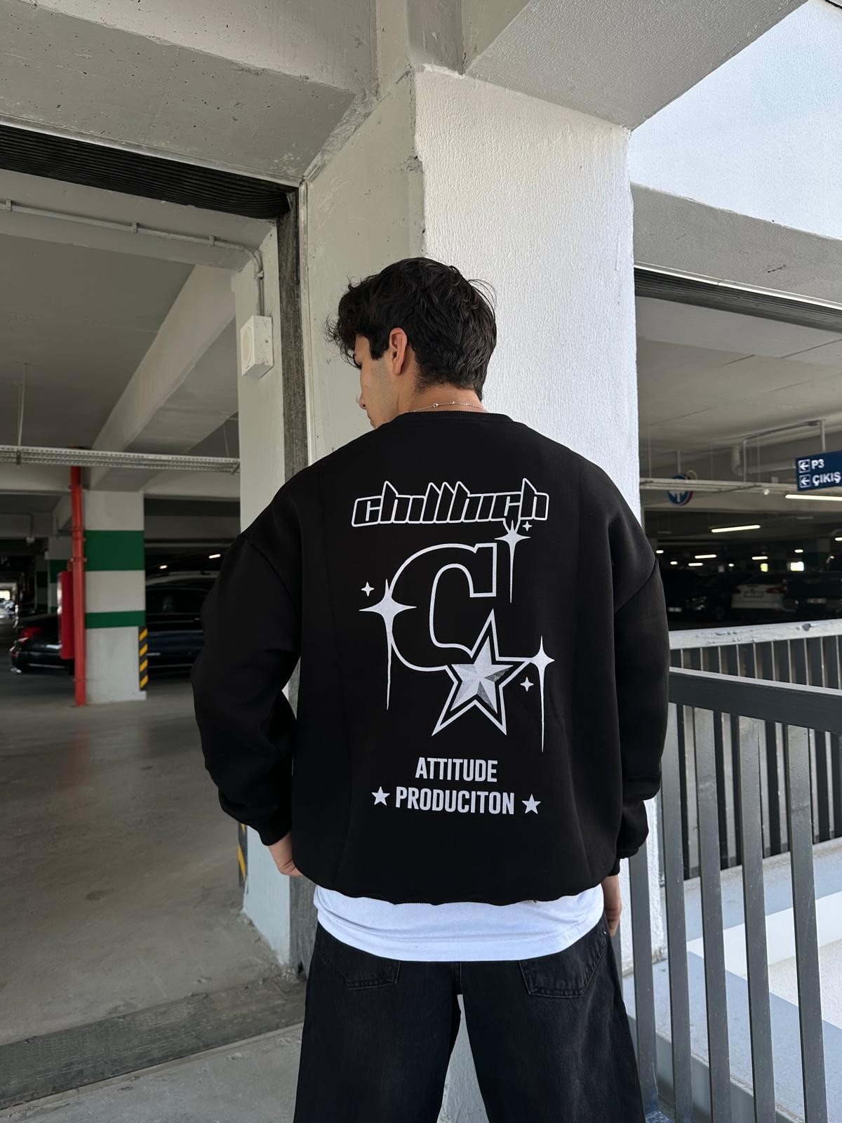 Chill High Black Oversize Sweatshirt
