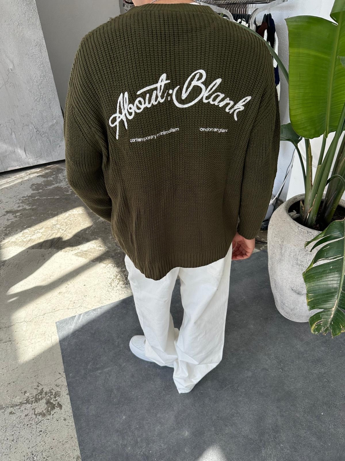 About Blank Nakışlı Yeşil Triko 