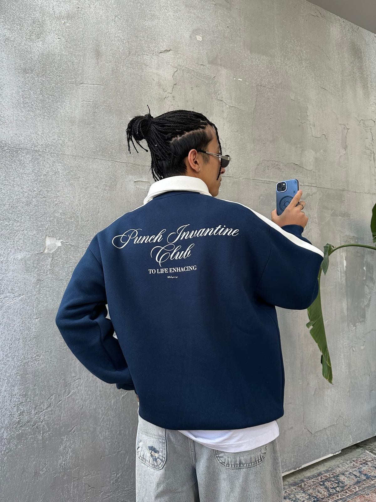 Punch Club Lacivert Back Print Sweatshirt 