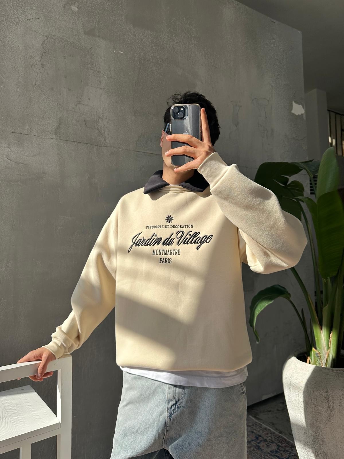 Montmare Bej Oversize Sweatshirt 