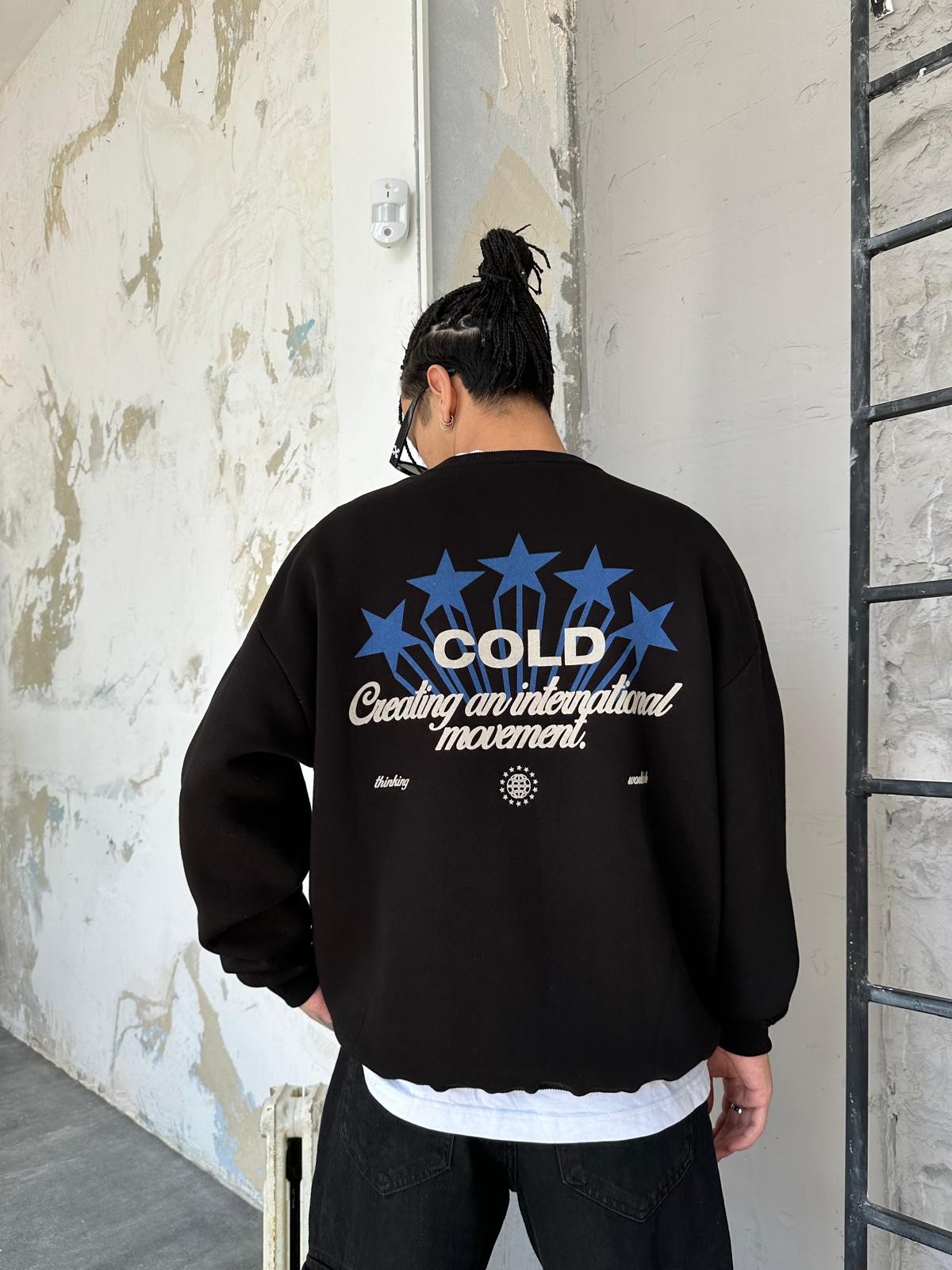 Cold Sweat Star Back Print Sweatshirt 