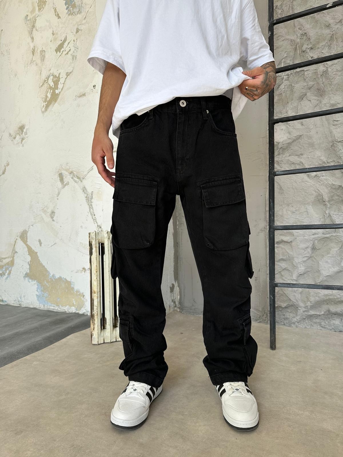 Kargo Multi Cepli Black Pantolon 