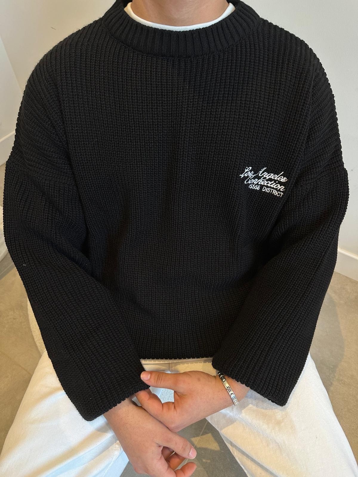 Los Angeles Siyah Oversize Triko 