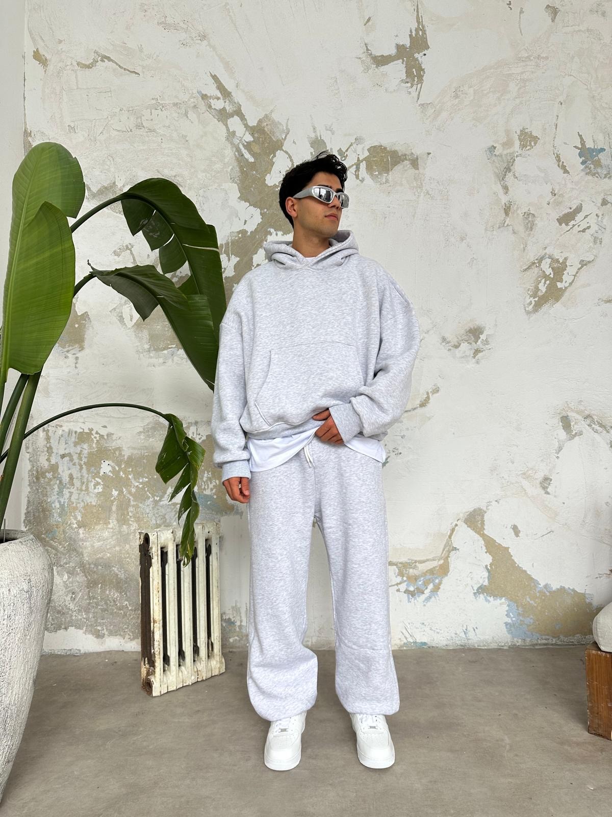 Gri Melanj Basic Eşofman Takımı