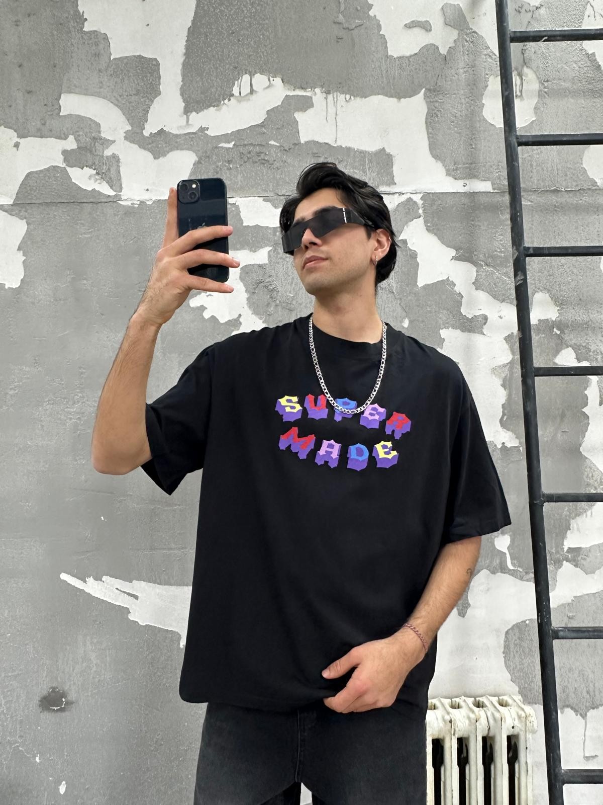Rainbow Black Oversize T-Shirt