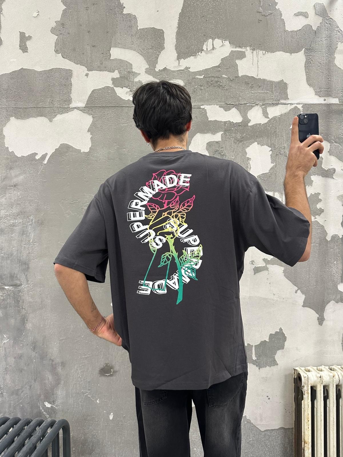 Supermade Rose Antrasit T-Shirt