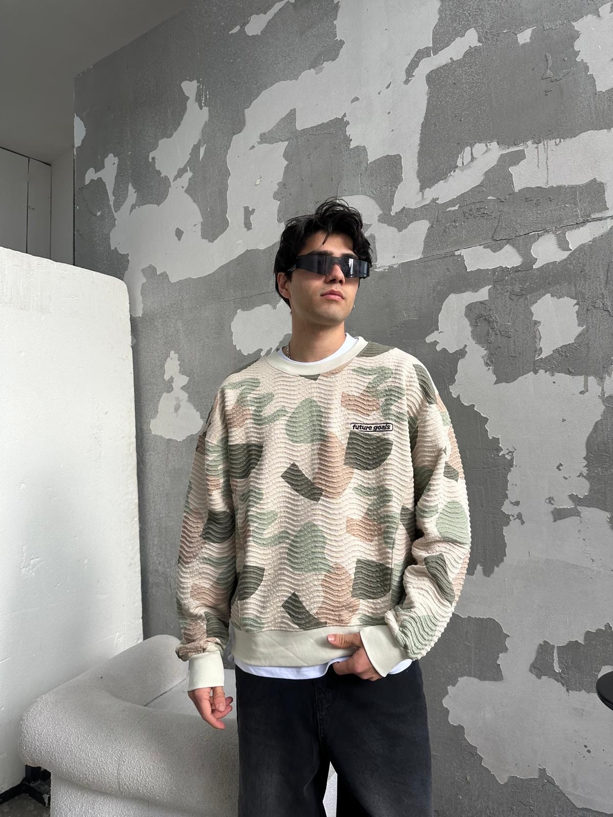 Future Goals Oversize Parçalı Sweatshirt