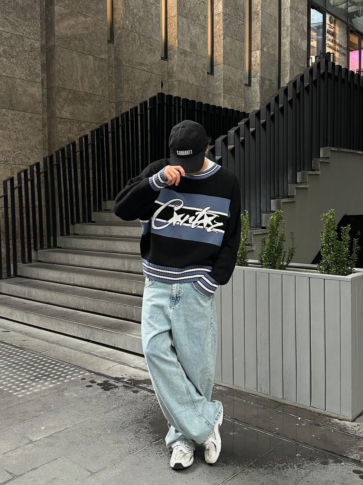 Cartez Mavi Örgü Triko